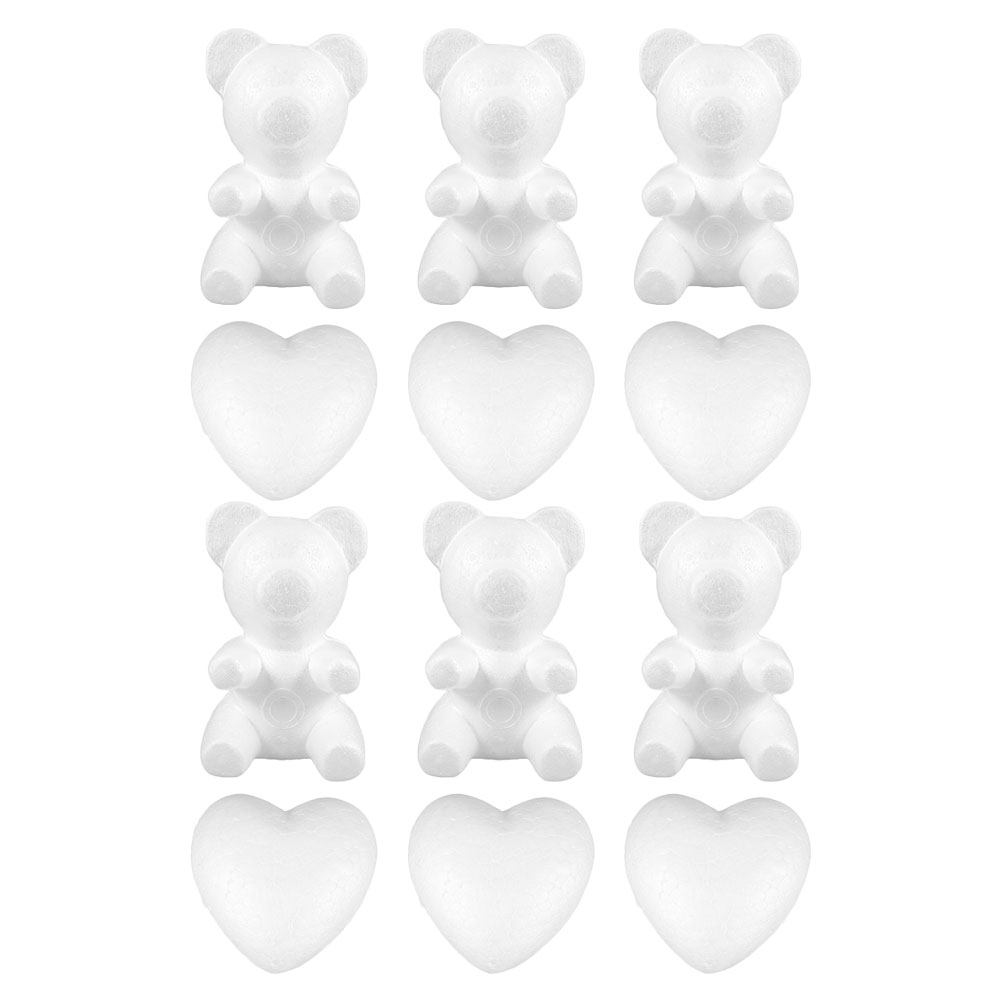 12 個のフォームベアハート形 DIY クラフト用品バレンタ - Wedding Supply Decor のレビューと価格