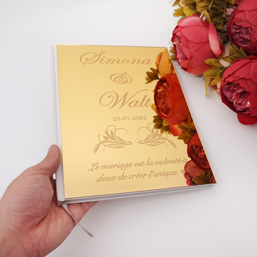 パーソナライズされたアクリルミラー,エレガントな結婚式の署名 - Personalized Guest Book のレビューと価格