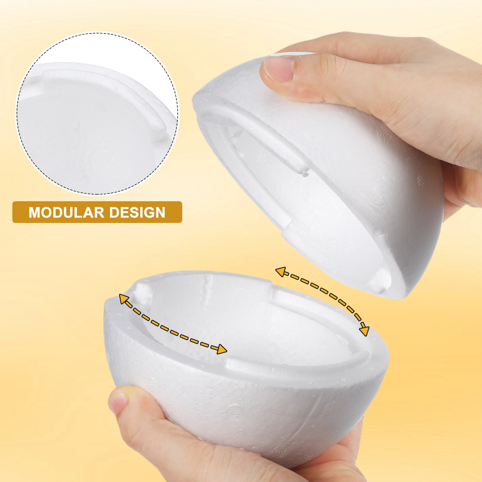 大きな白いフォームボール、滑らかな表面、DIYクラフト用品、 - Wedding Supply Decor のレビューと価格