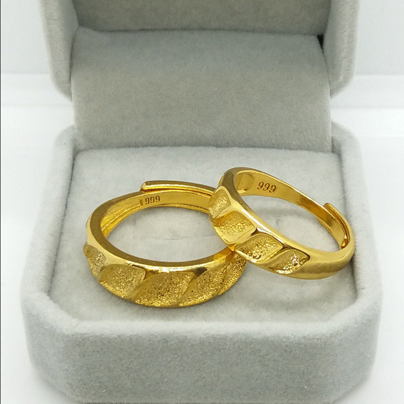 男性と女性のためのリングのペア,本物の18k,黄色,ゴールド - Wedding Zone のレビューと価格