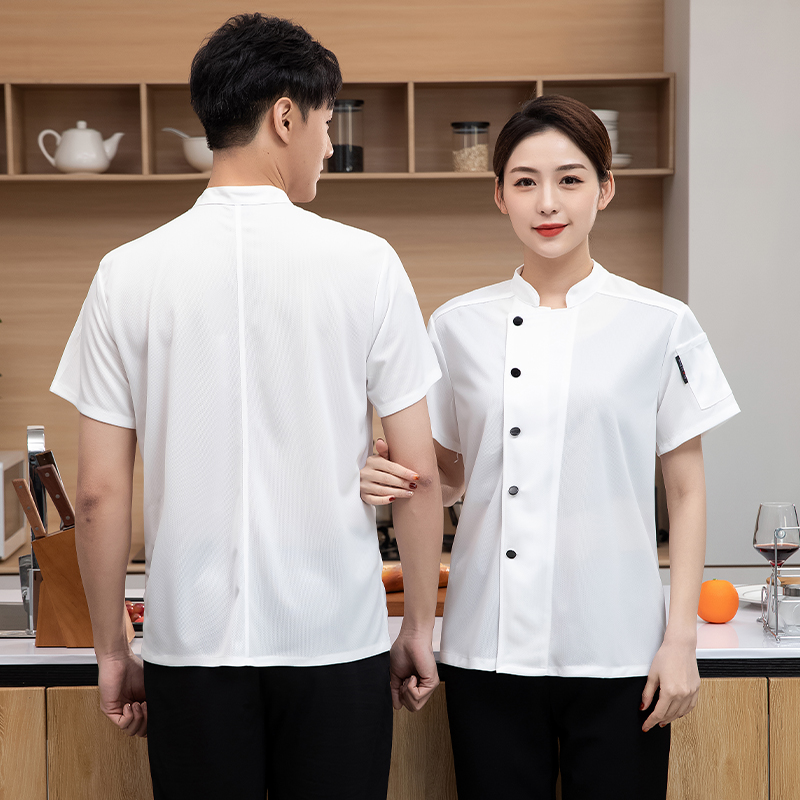 ケータリングキッチン調理ジャケット弾性速乾性シェフの制服通気 - Wedding Job のレビューと価格