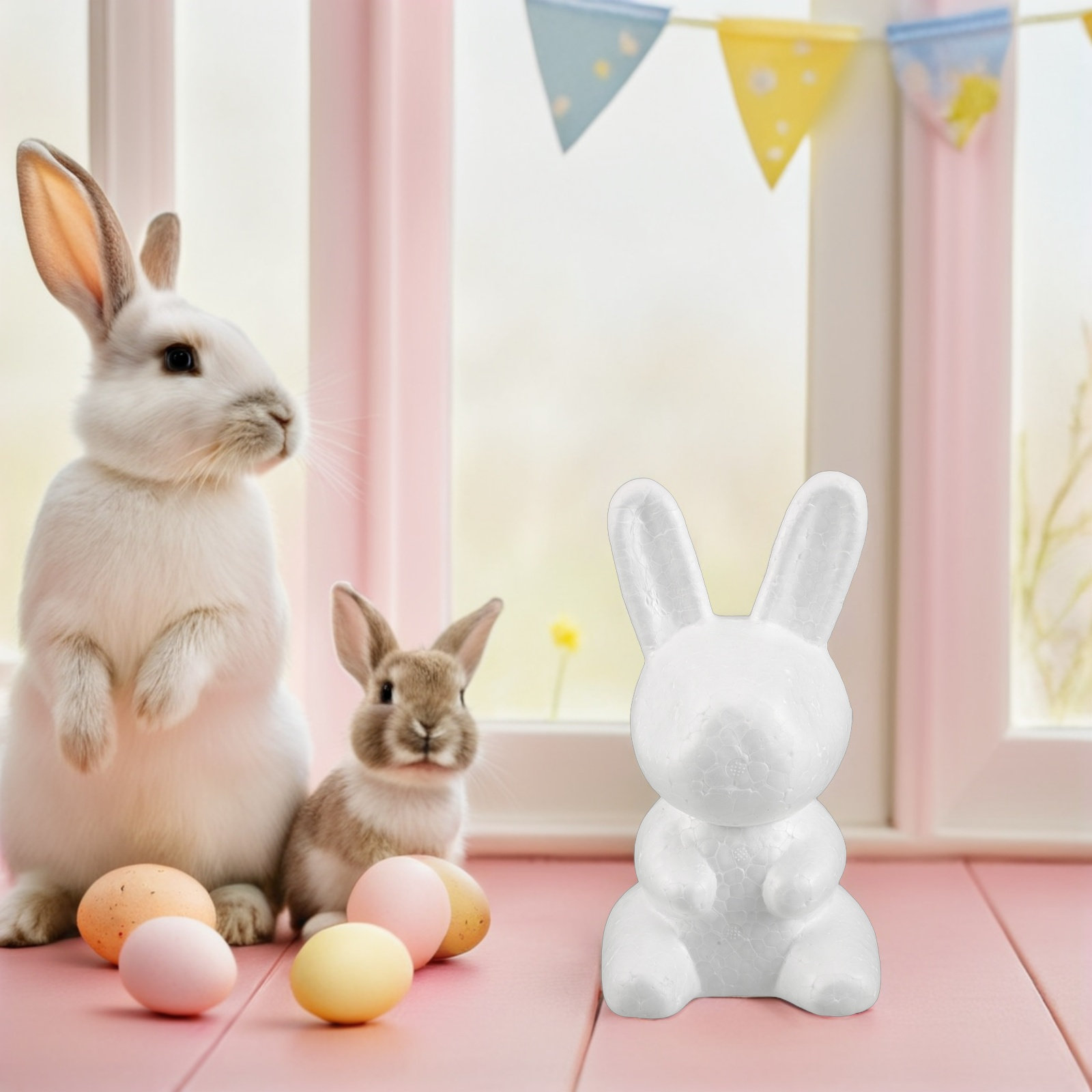 3個入りホワイトフォームバニーDIY彫刻ブランクウサギブロッ - Wedding Supply Decor のレビューと価格