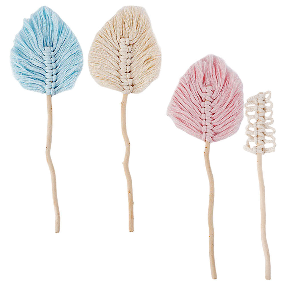 4個入り、綿ロープで作られた葉っぱの形をした壁掛け装飾品。手 - Wedding Supply Decor のレビューと価格