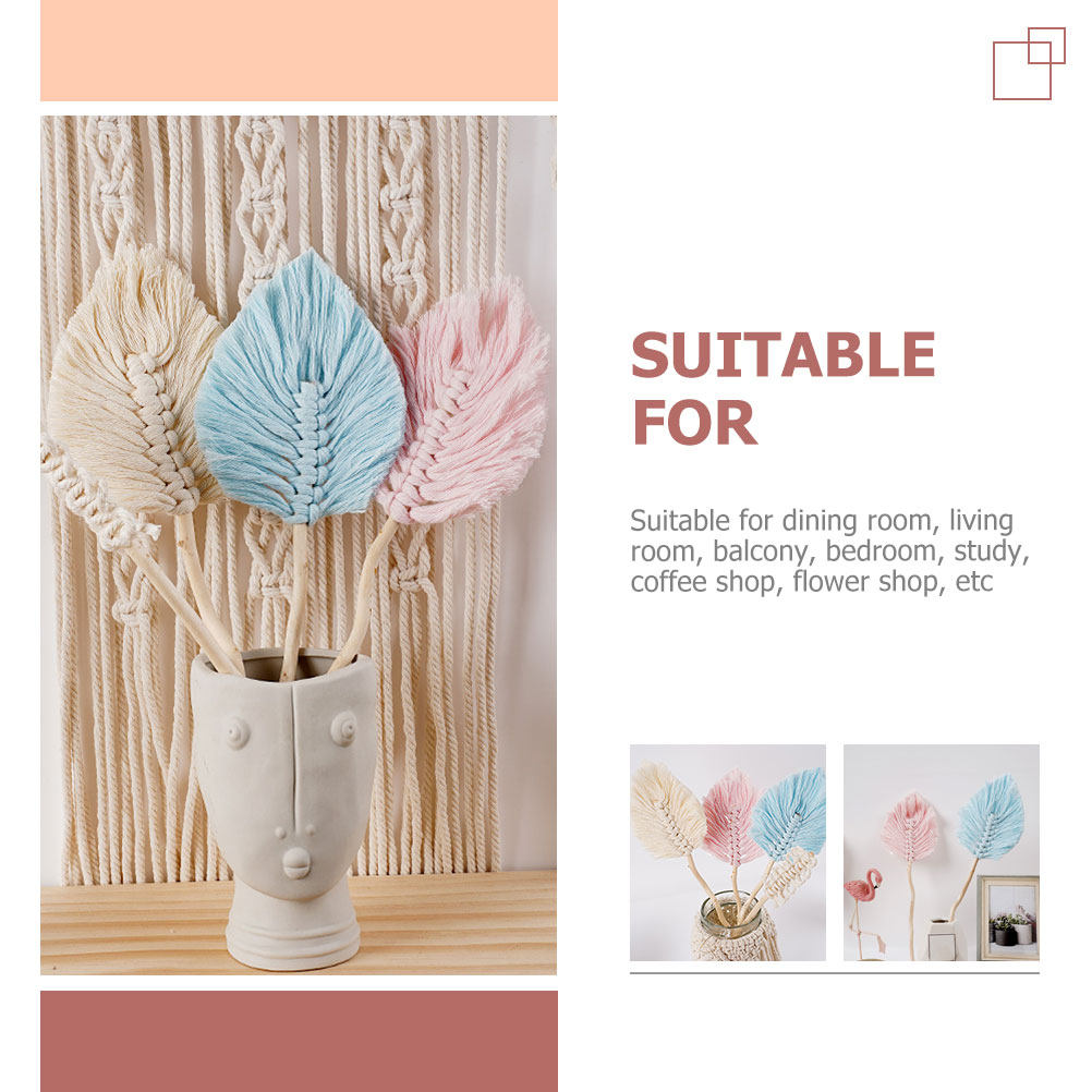 4個入り、綿ロープで作られた葉っぱの形をした壁掛け装飾品。手 - Wedding Supply Decor のレビューと価格