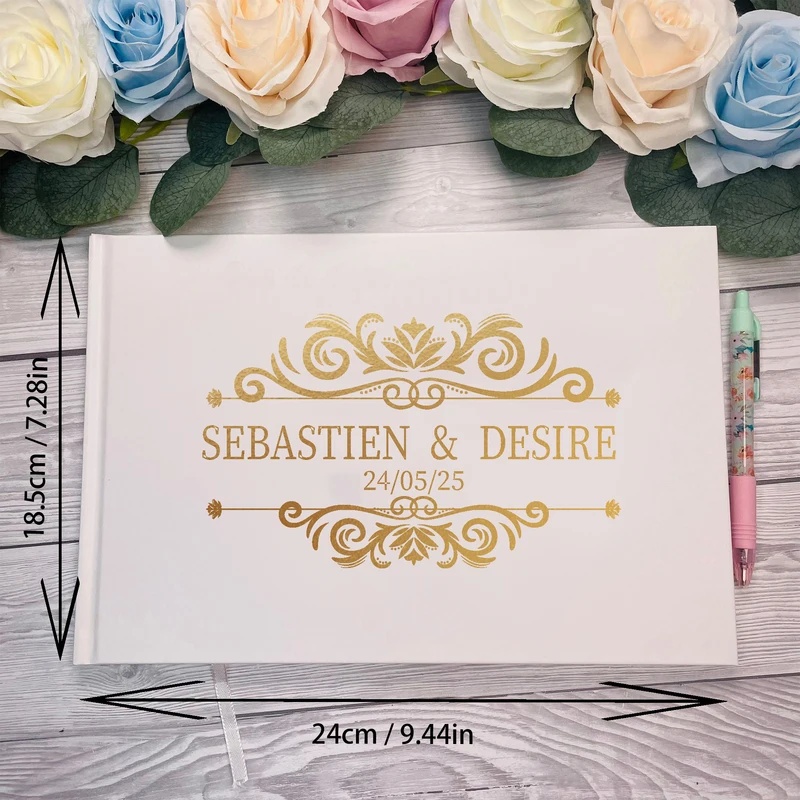 結婚式用パーソナライズされたゲストブック　高貴なメッセージフ - Personalized Guest Book のレビューと価格