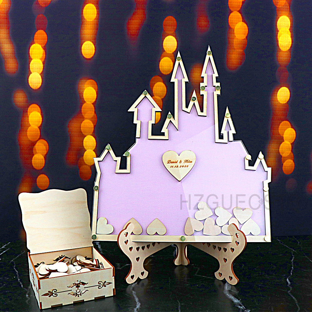 パーソナライズされた城ゲストブック結婚式のドロップボックスア - Personalized Guest Book のレビューと価格