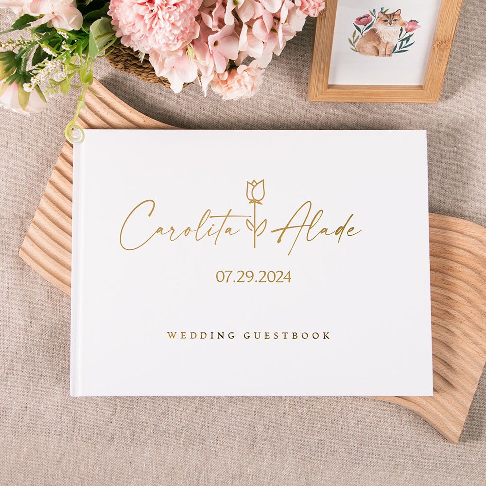 カスタム結婚式のゲストブック パーソナライズされたゲストブッ - Personalized Guest Book のレビューと価格